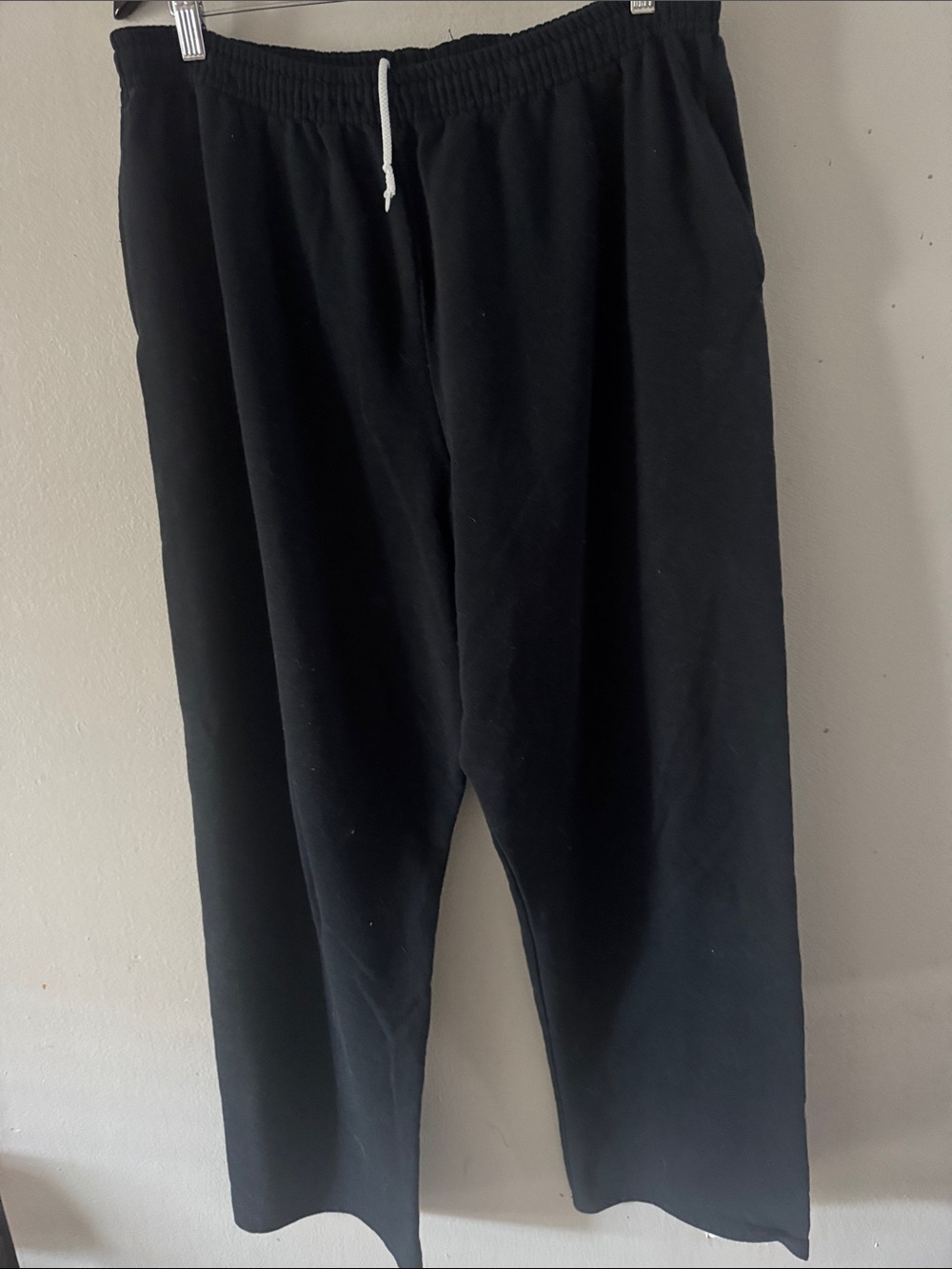 Jerzees Black Men's Drawstring Joggers with Side Pockets